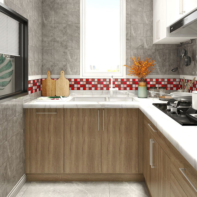 Lisslune | Mosaic tile peel and stick tiles plastic waterproof peel and stick mosaic tile