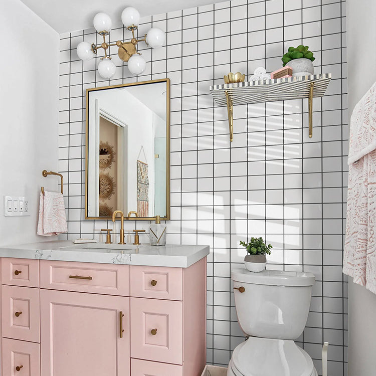 Lisslune | Square Peel and Stick Wall Tile PVC Waterproof Mosaic Tiles Wallpaper