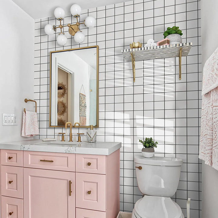 Lisslune | Square Peel and Stick Wall Tile PVC Waterproof Mosaic Tiles Wallpaper