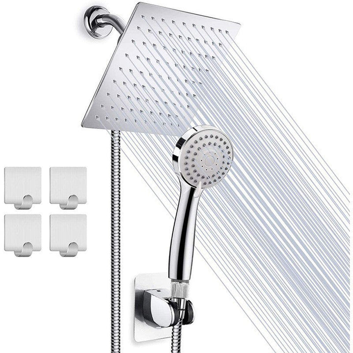 Lisslune | Classic Dual Shower Head Square Large Shower Head with Round Hand Shower