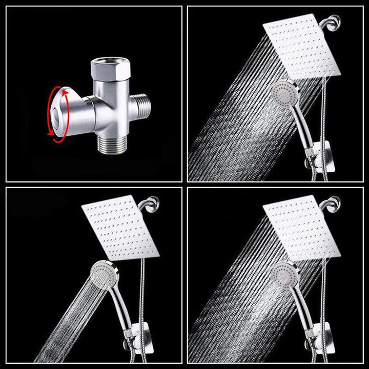 Lisslune | Classic Dual Shower Head Square Large Shower Head with Round Hand Shower