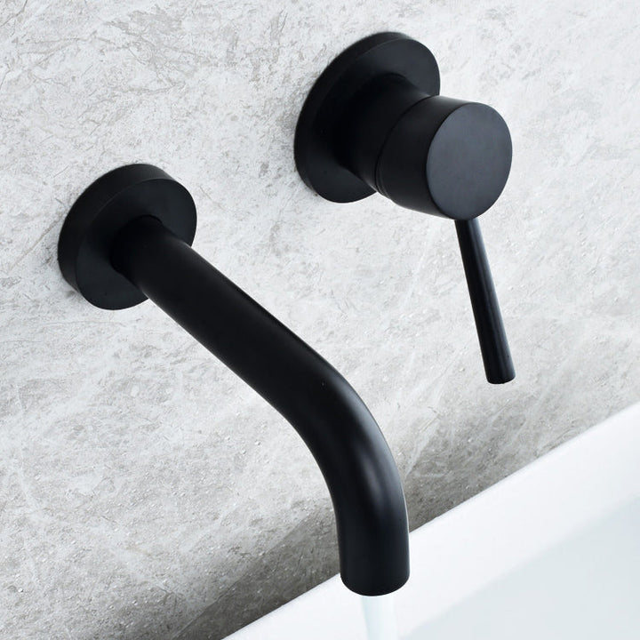 Lisslune | Wall-mounted Bronze Bathtub Filler Double Handles Bathtub Spout Bathtub Faucet Trim