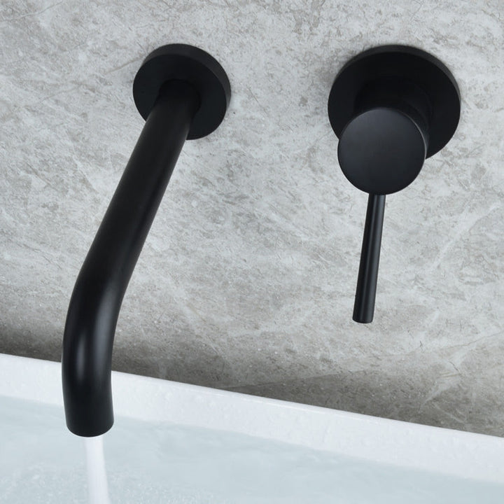 Lisslune | Wall-mounted Bronze Bathtub Filler Double Handles Bathtub Spout Bathtub Faucet Trim