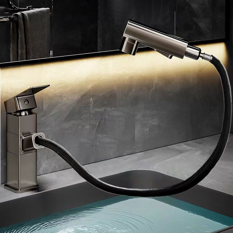 Lisslune | Bathroom vessels faucet swivel spout single-handle faucet with pull-out spray head