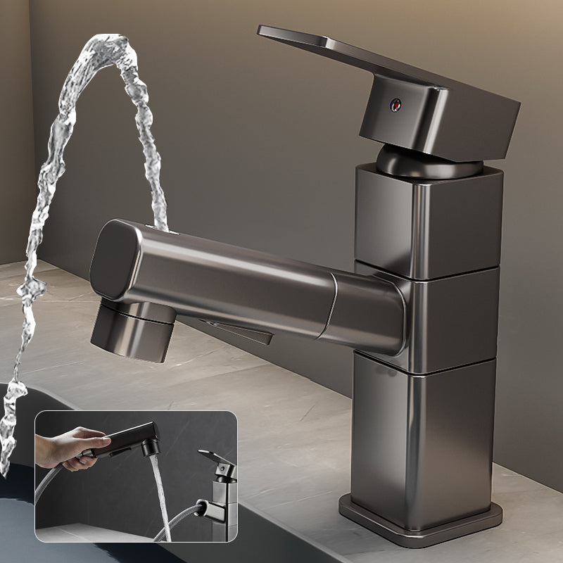 Lisslune | Bathroom vessels faucet swivel spout single-handle faucet with pull-out spray head