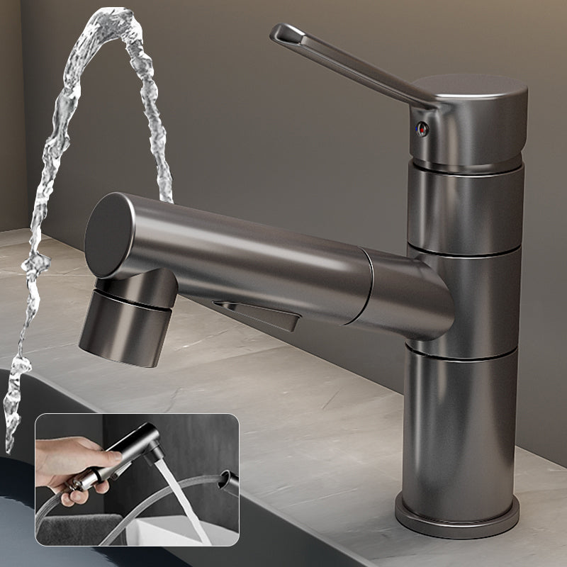 Lisslune | Bathroom vessels faucet swivel spout single-handle faucet with pull-out spray head