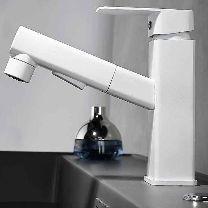Lisslune | Bathroom Vessel Faucet Swivel Spout Single Handle Faucet with Pull-Out Spray Head