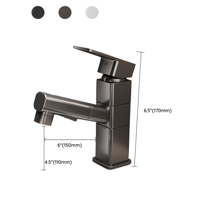 Lisslune | Bathroom vessels faucet swivel spout single-handle faucet with pull-out spray head