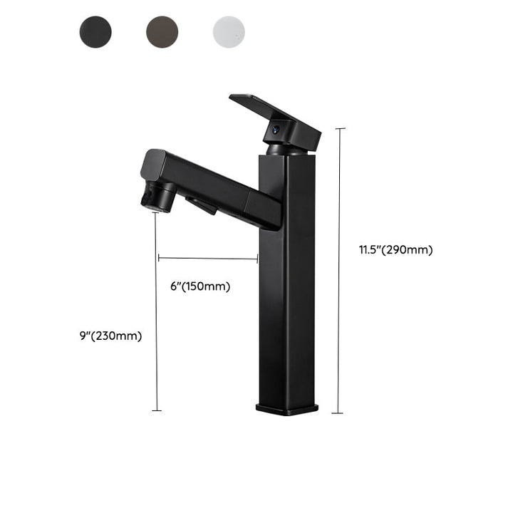 Lisslune | Bathroom vessels faucet swivel spout single-handle faucet with pull-out spray head
