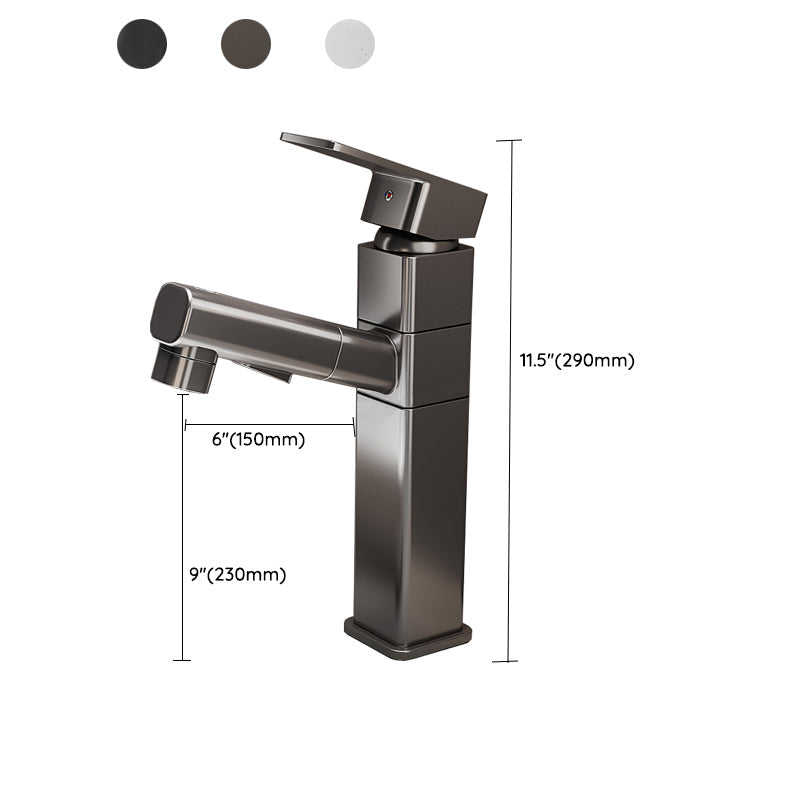 Lisslune | Bathroom Vessel Faucet Swivel Spout Single Handle Faucet with Pull-Out Spray Head