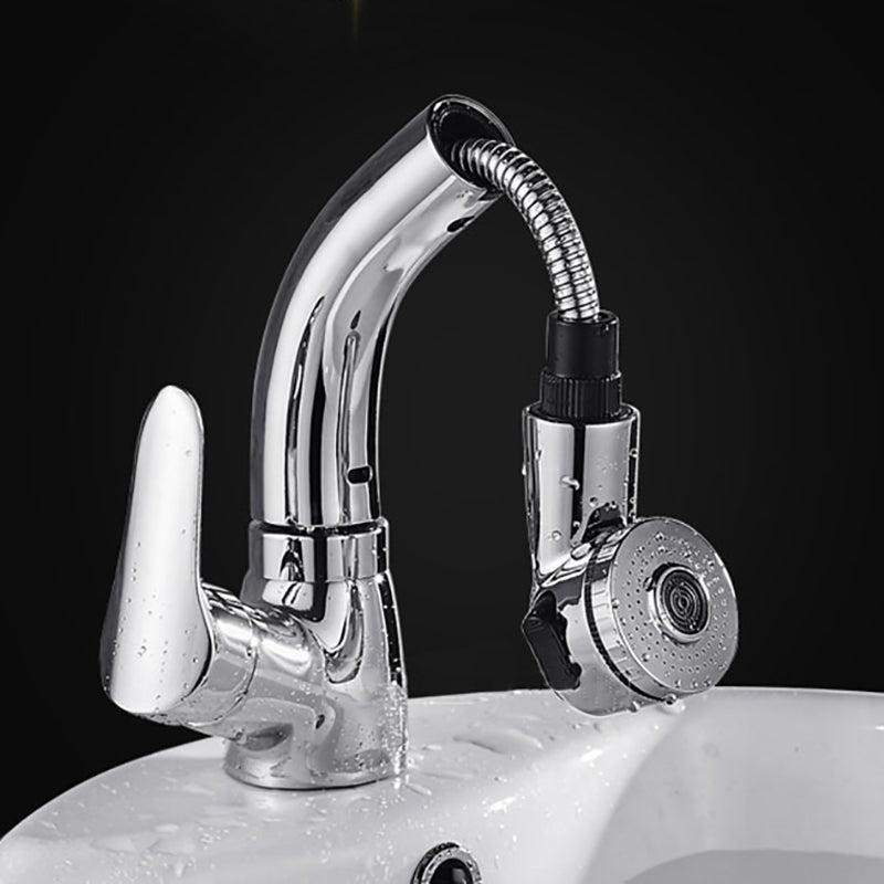 Lisslune | Vessel Sink Bathroom Faucet with Swivel Spout Single Handle Faucet with Pull-Out Spray