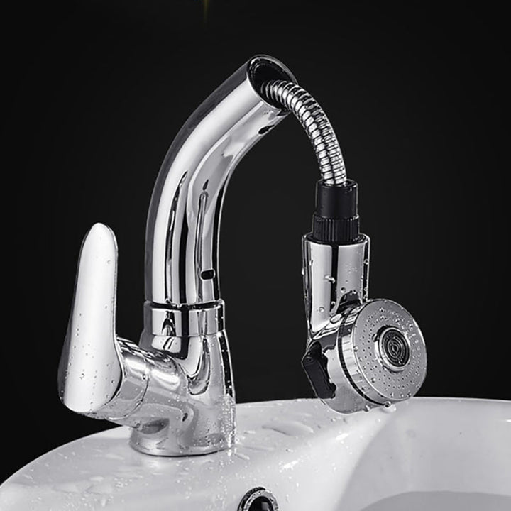 Lisslune | Vessel Sink Bathroom Faucet with Swivel Spout Single Handle Faucet with Pull-Out Spray