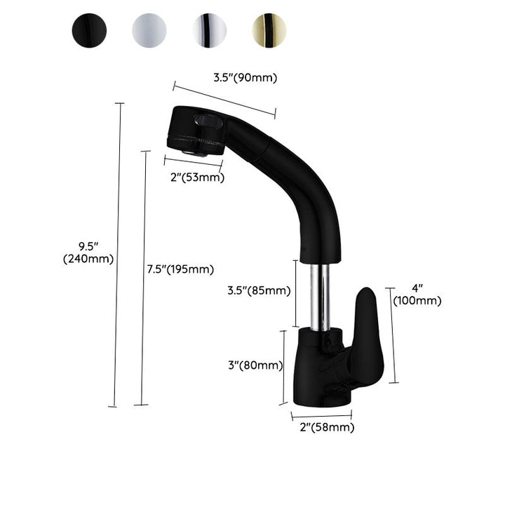 Lisslune | Vessel Sink Bathroom Faucet with Swivel Spout Single Handle Faucet with Pull-Out Spray
