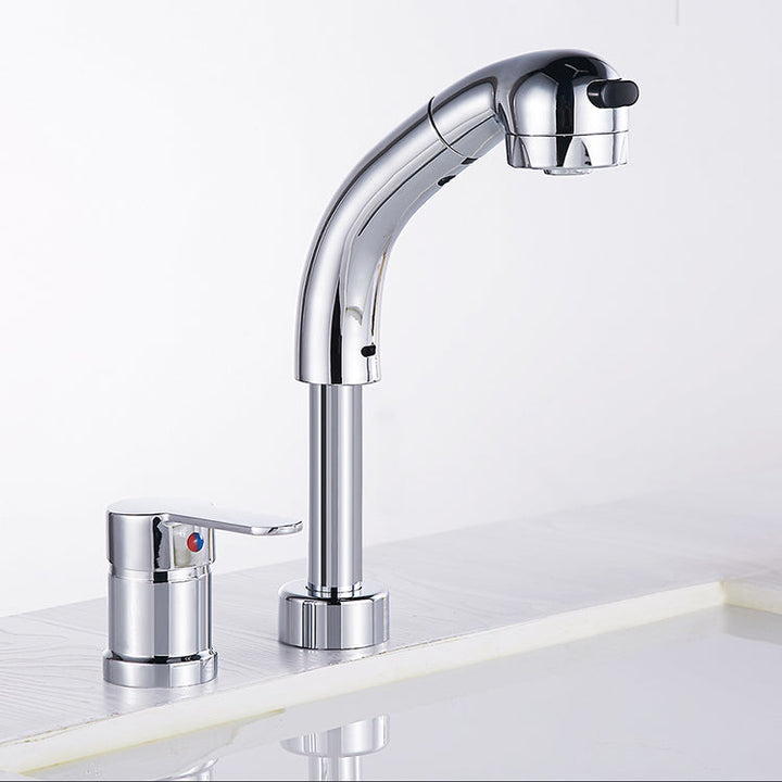 Lisslune | Vessel washbasin faucet High arc three-way spout 2-hole fittings
