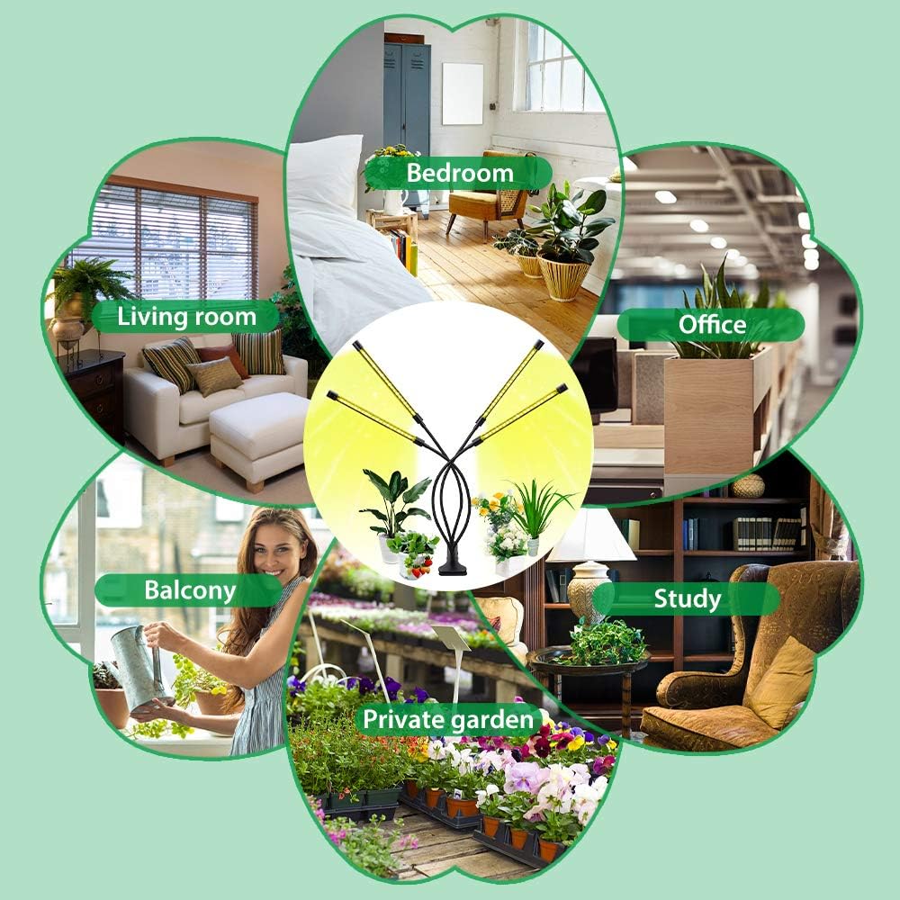 Lisslune | Plant growth light with 4 flexible arms and dimming function for indoor gardens
