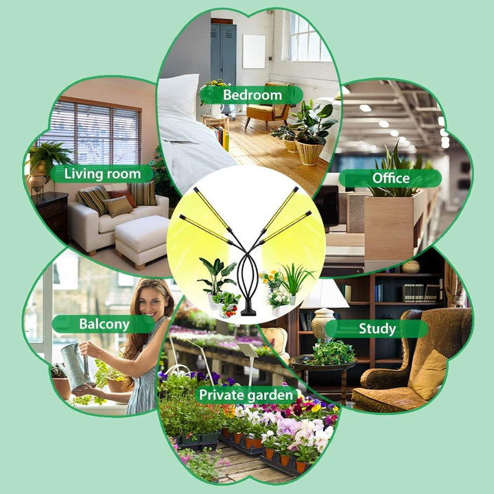 Lisslune | Plant growth light with 4 flexible arms and dimming function for indoor gardens