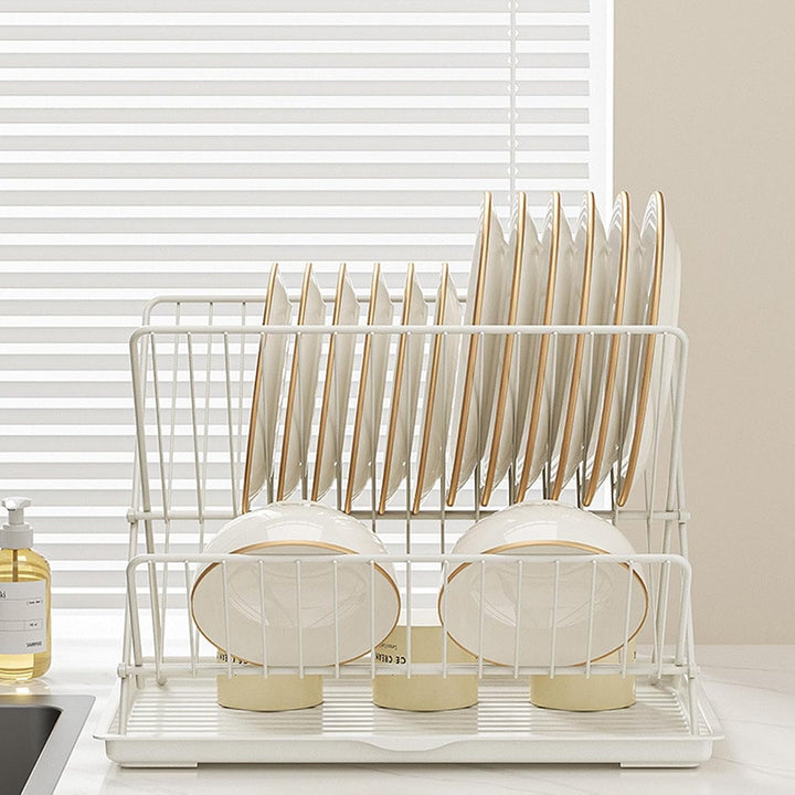 Skorter | Folding Dish Drying Rack – 2-Tier Countertop Drainer with Detachable Tray – Kelvra