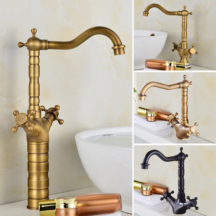 Lisslune | Deck Mounted Copper Roman Tub Faucet Double Handles Roman Tub Faucet Set