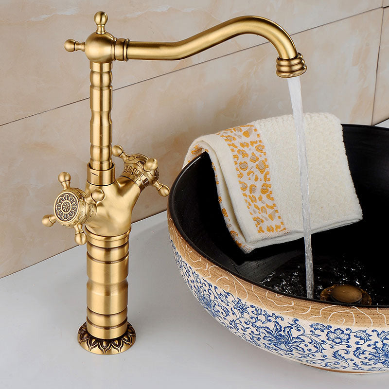 Lisslune | Deck Mounted Copper Roman Tub Faucet Double Handles Roman Tub Faucet Set