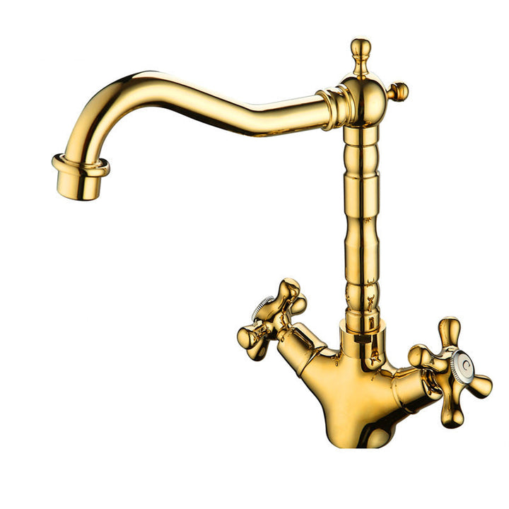 Lisslune | Deck Mounted Copper Roman Tub Faucet Double Handles Roman Tub Faucet Set