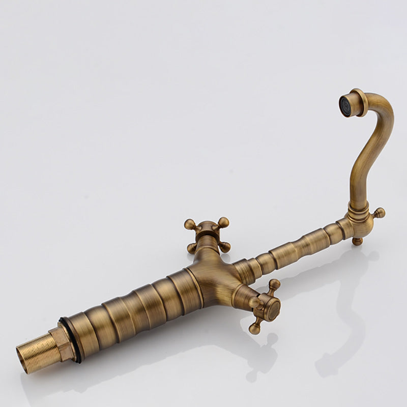 Lisslune | Deck Mounted Copper Roman Tub Faucet Double Handles Roman Tub Faucet Set