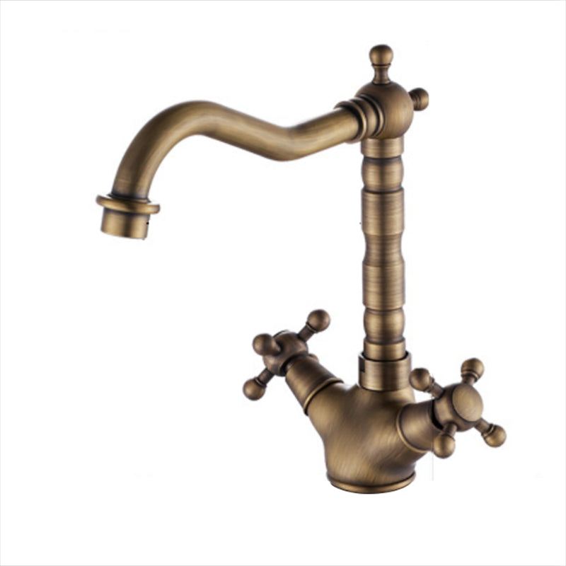 Lisslune | Deck Mounted Copper Roman Tub Faucet Double Handles Roman Tub Faucet Set