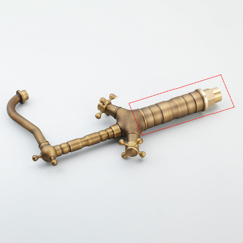 Lisslune | Deck Mounted Copper Roman Tub Faucet Double Handles Roman Tub Faucet Set