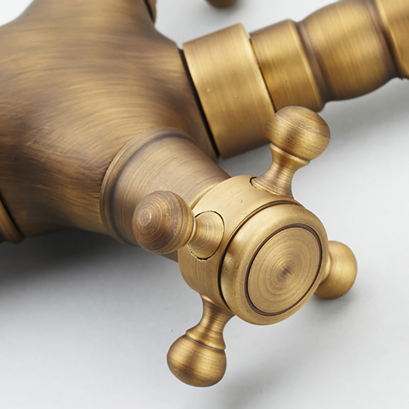 Lisslune | Deck Mounted Copper Roman Tub Faucet Double Handles Roman Tub Faucet Set
