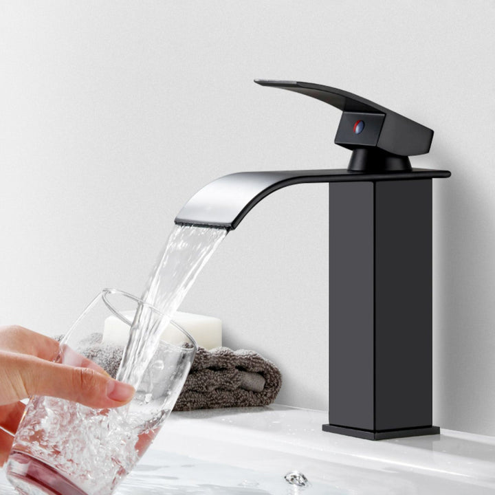 Lisslune | Basin faucet lever handle waterfall outlet bathroom fixture
