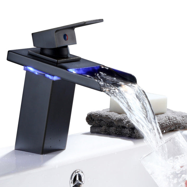 Lisslune | Basin faucet lever handle waterfall outlet bathroom fixture