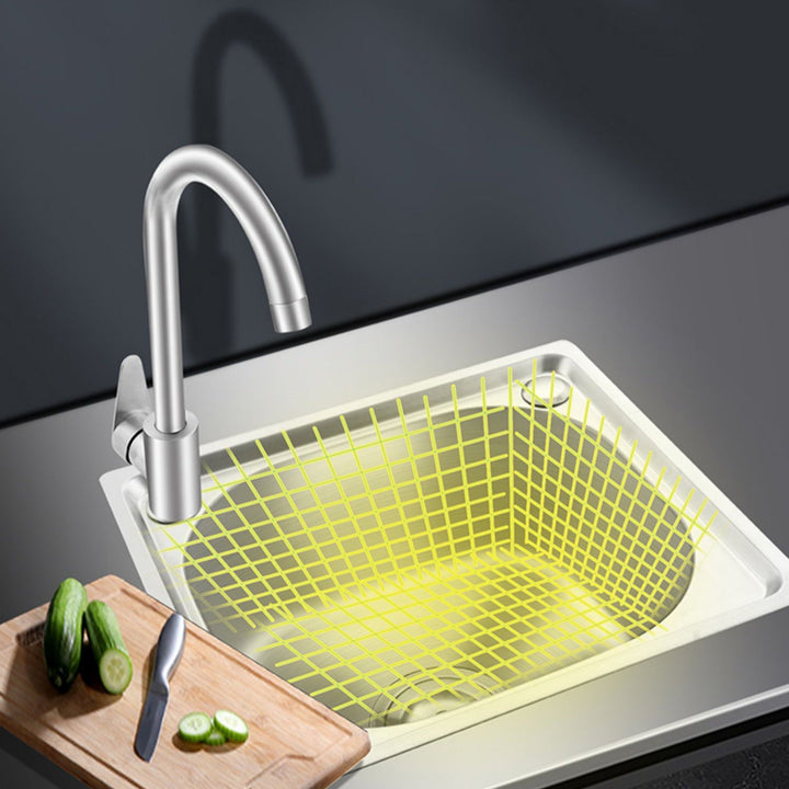 Lisslune | Modern Bar Prep Mirror Stainless Steel with Faucet Workstation Rack