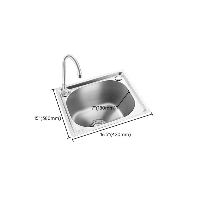 Lisslune | Modern Bar Prep Mirror Stainless Steel with Faucet Workstation Rack