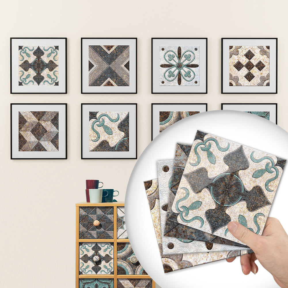 Lisslune | Square Peel & Stick Mosaic Tiles PVC Mosaic Tiles Wallpaper with Waterproof