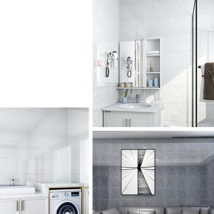 Lisslune | Single Tile Wallpaper PVC Rectangular Peel and Stick Wall Tile