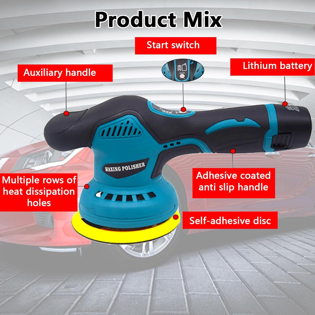 Lisslune | Cordless Car Polisher with Dual Batteries and 8-Speed Control – Torvex