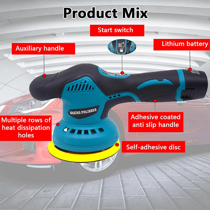 Lisslune | Cordless Car Polisher with Dual Batteries and 8-Speed Control – Torvex