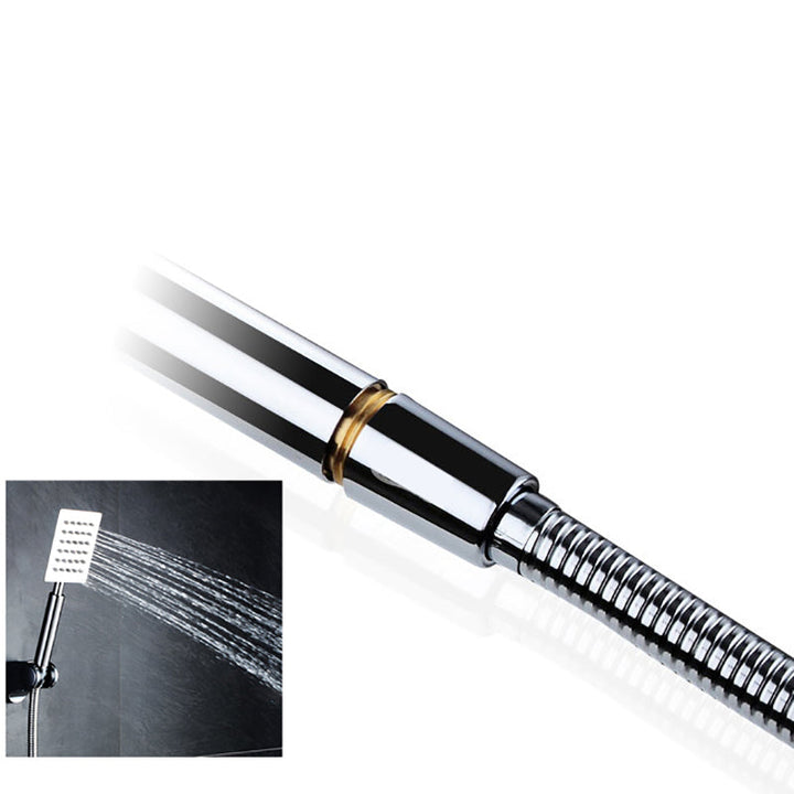 Lisslune | Shower head Brass Square Rain Spray Pipe Handheld Shower Head