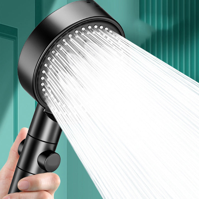 Lisslune | Modern 6 Setting Shower Head Adjustable Spray Pattern Matt Black Round Shower Head