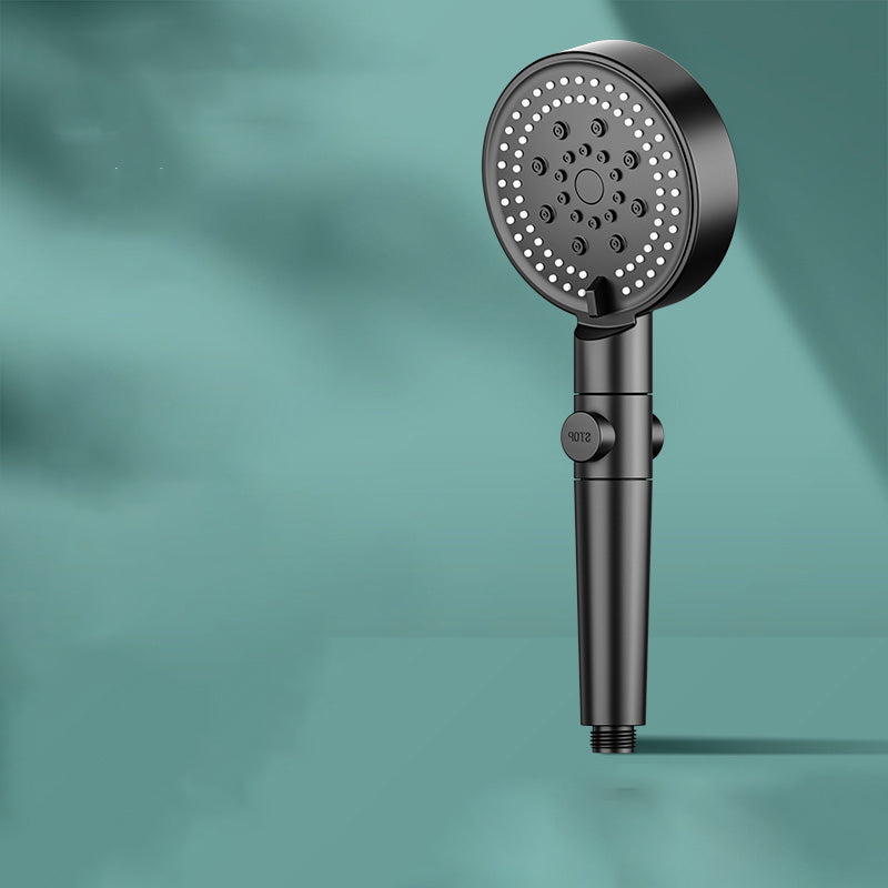 Lisslune | Modern 6 Setting Shower Head Adjustable Spray Pattern Matt Black Round Shower Head