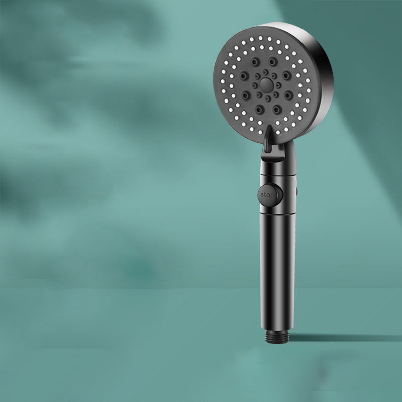 Lisslune | Modern 6 Setting Shower Head Adjustable Spray Pattern Matt Black Round Shower Head