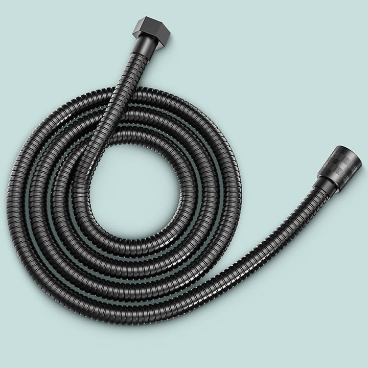 Lisslune | Modern 6 Setting Shower Head Adjustable Spray Pattern Matt Black Round Shower Head