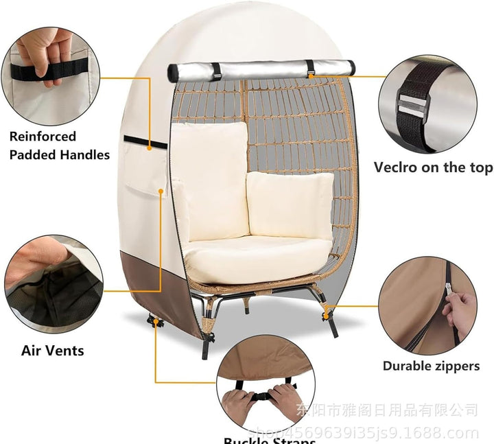 Lisslune | Waterproof Egg Chair Cover with Double Zipper – Solara