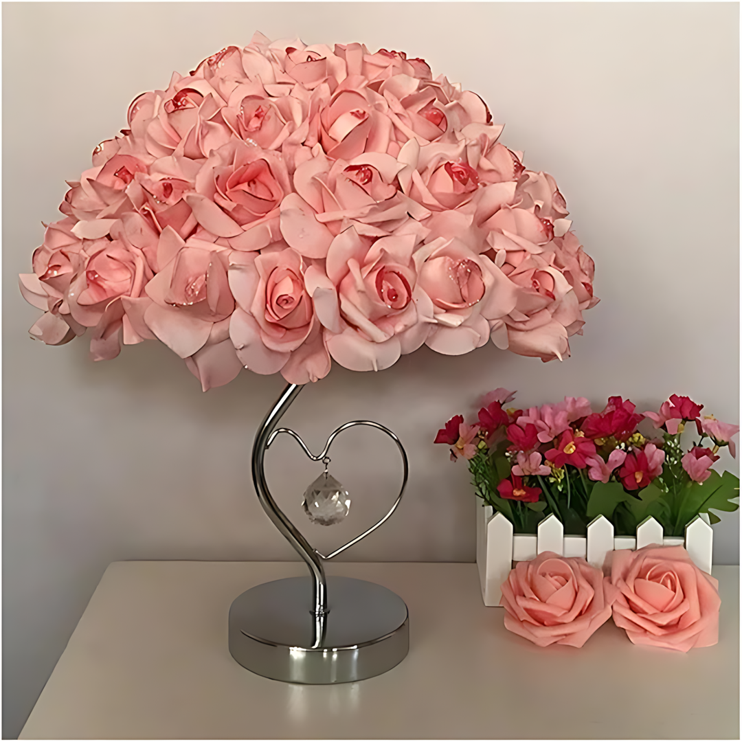 Lisslune | RoseLuxe - Elegant decorative lamp with silver stand