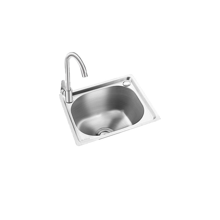 Lisslune | Modern Bar Prep Mirror Stainless Steel with Faucet Workstation Rack