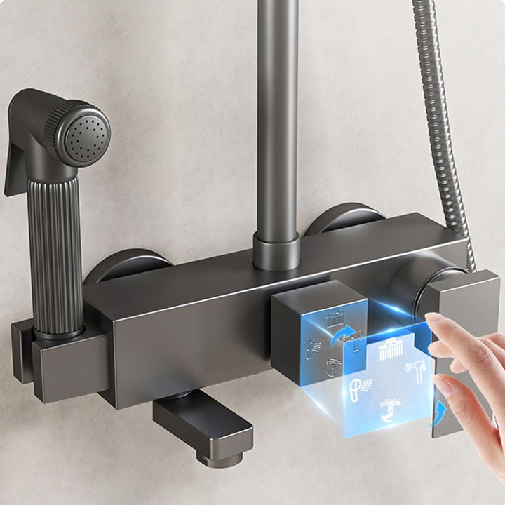 Lisslune | Modern shower accessories push-button shower head wall-mounted shower combination
