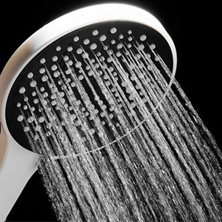 Lisslune | Round Shower Set White Wall Mounted Hand Shower Lever Handle Shower Hose Swiveling Shower Set