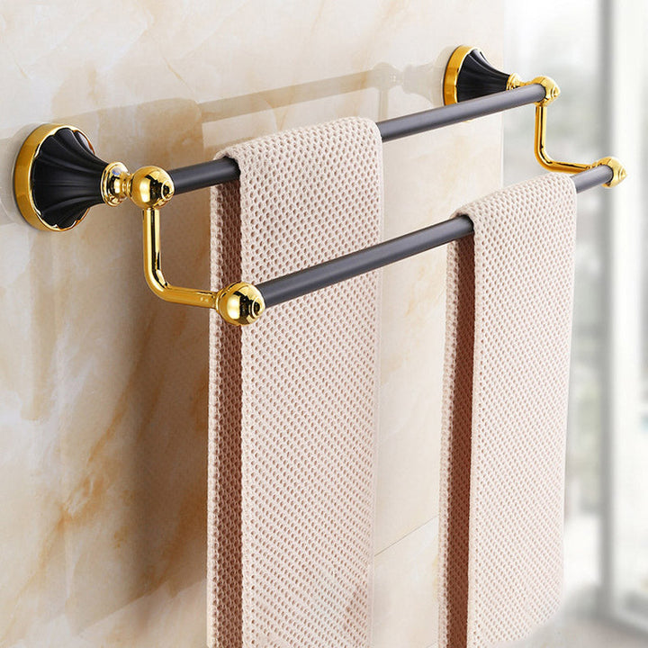 Lisslune | Traditional Bathroom Accessories Set Towel Bar Bathroom Shelf Black Bathroom Accessories Set