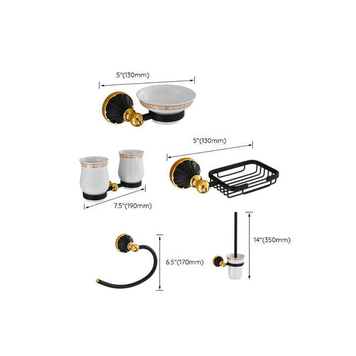 Lisslune | Traditional Bathroom Accessories Set Towel Bar Bathroom Shelf Black Bathroom Accessories Set