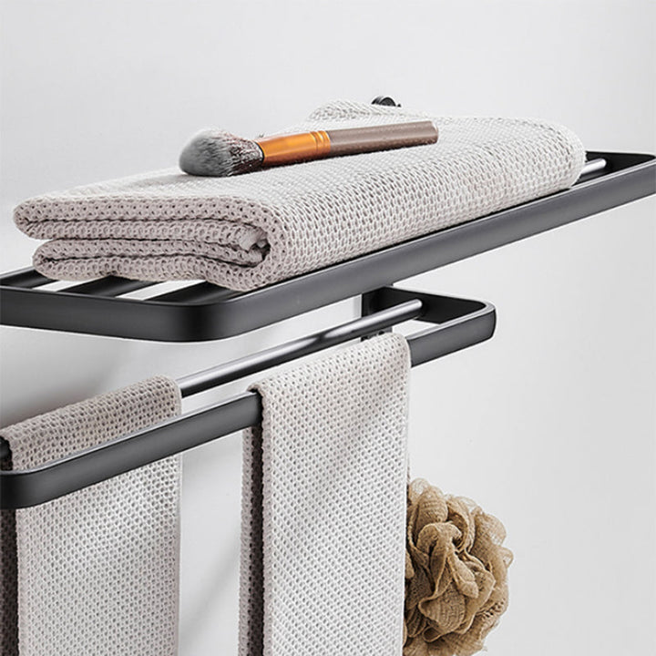Lisslune | Modern Bathroom Accessories Set Black Towel Bar Paper Holder Bathroom Accessories Kit