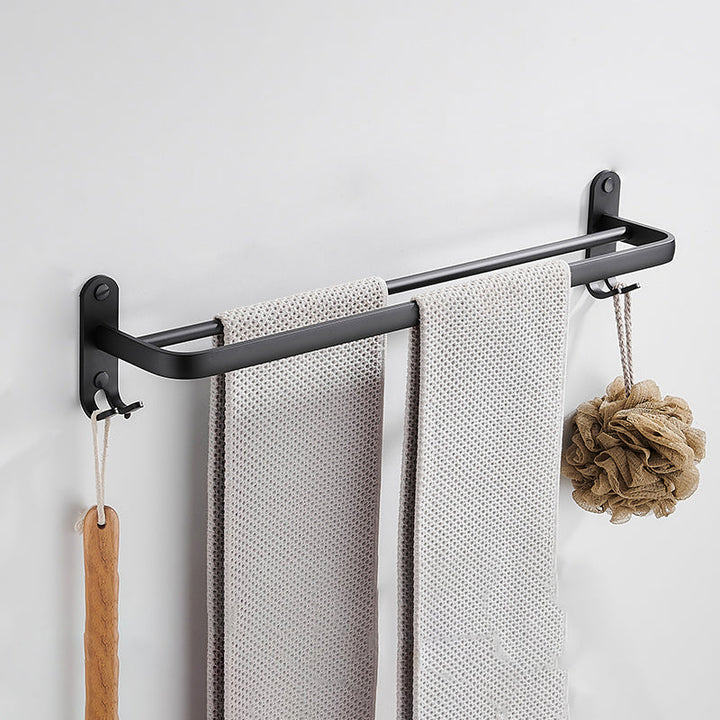 Lisslune | Modern Bathroom Accessories Set Black Towel Bar Paper Holder Bathroom Accessories Kit